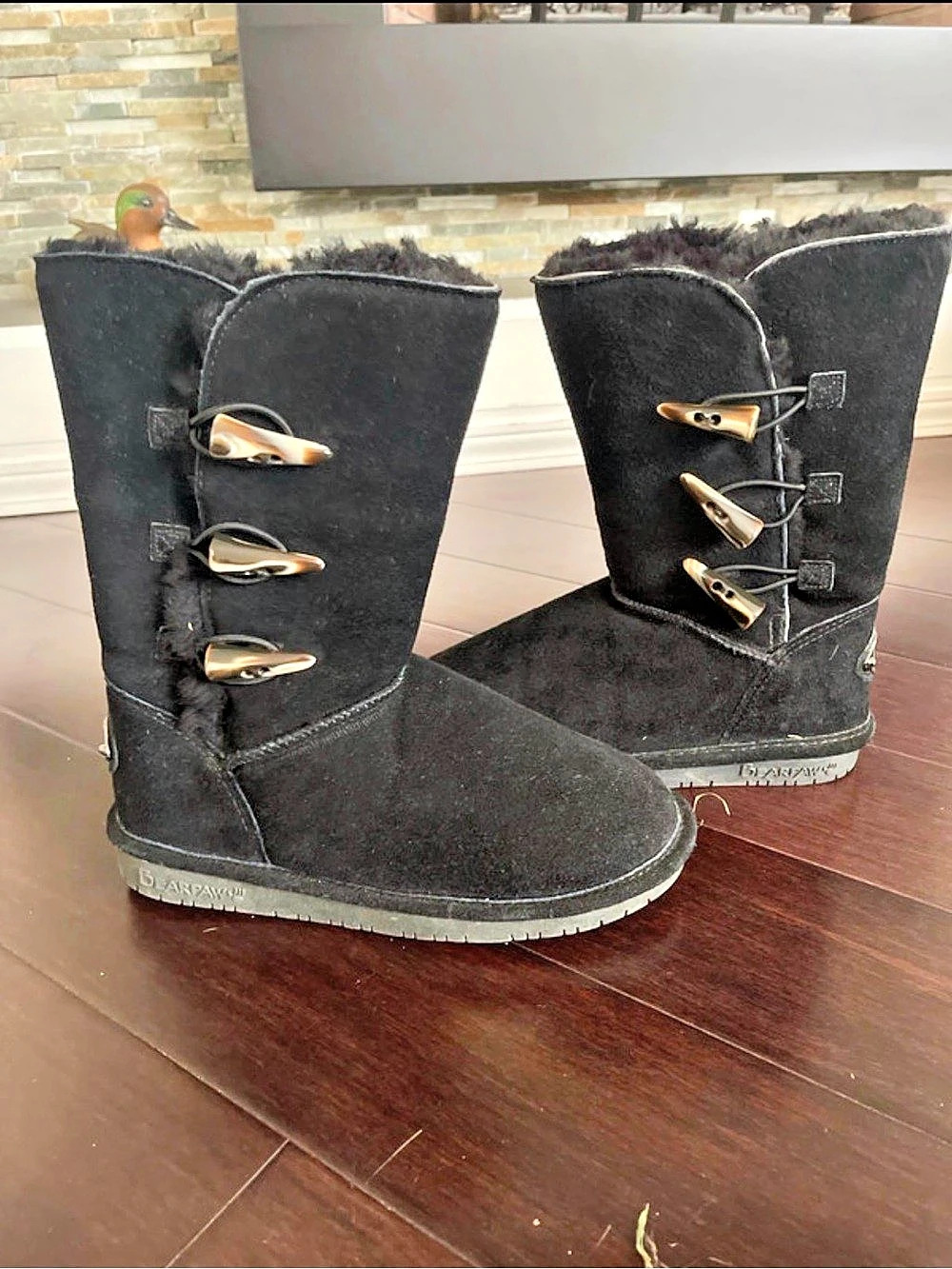 Bearpaw Women's Black Fur-Lined Winter Boots